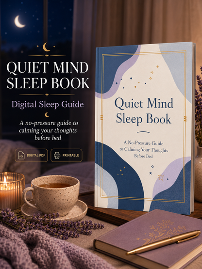Stop lying awake in bed exhausted with a mind that won't turn off — NightCalm gives you a simple no-pressure system to finally feel calm at bedtime, instead of lying there waiting for sleep that won't come.
